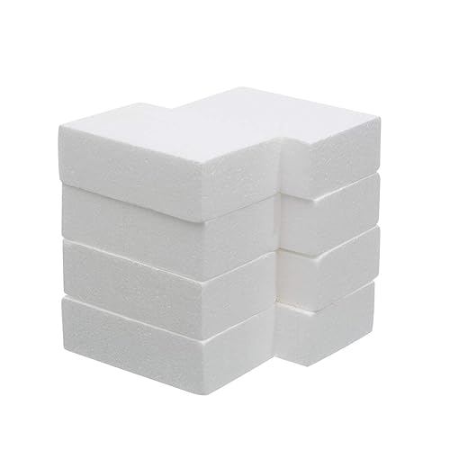 Crafare 8 Pack Craft Foam Blocks 8X4X2 Inch Polystyrene Brick