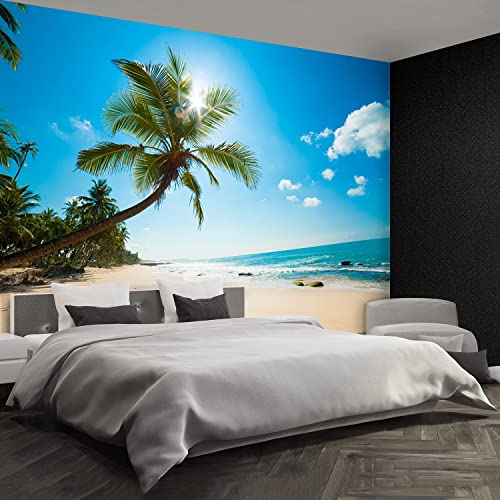 Papier Peint Plage Tropicale Moderne 152x104cm Décor Mural