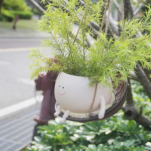 Adbwin Hanging Planter Flower Plant Pots,Swing Face Hanging Planters For Outdoor And Indoor Plants,Flower Pots For Home Decor,Garden Planter Yard Art thumb #3
