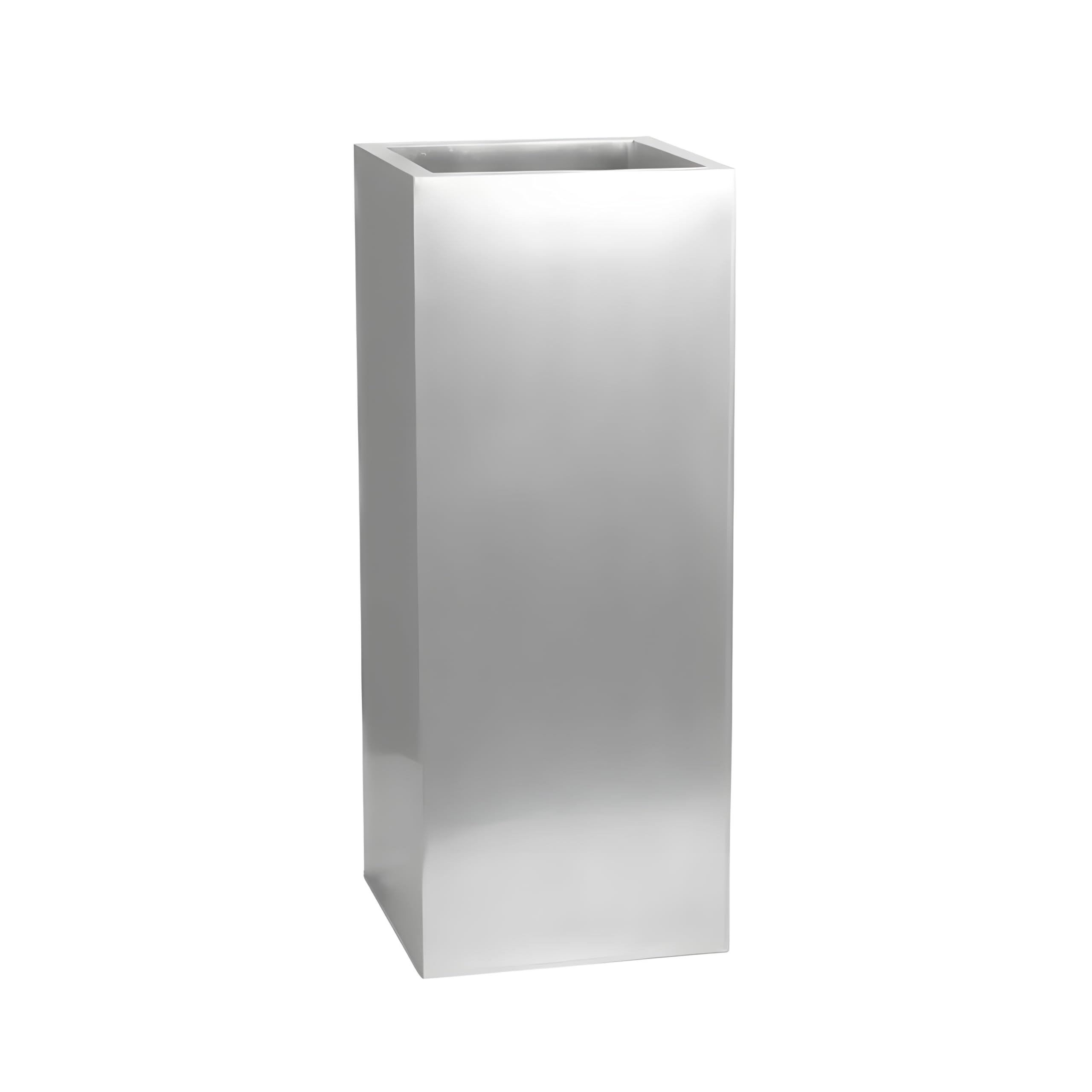 Primrose Zinc Galvanised Tall Rectangular Cube Planter Plant Pot in Silver 50cm x 25cm