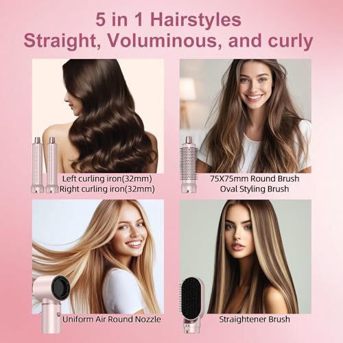 AVENHO 5 in 1 Hot Air Brush - Blow Dryer Brush & Air Curling Wrap Styler with Negative Ion Technology の商品画像 1