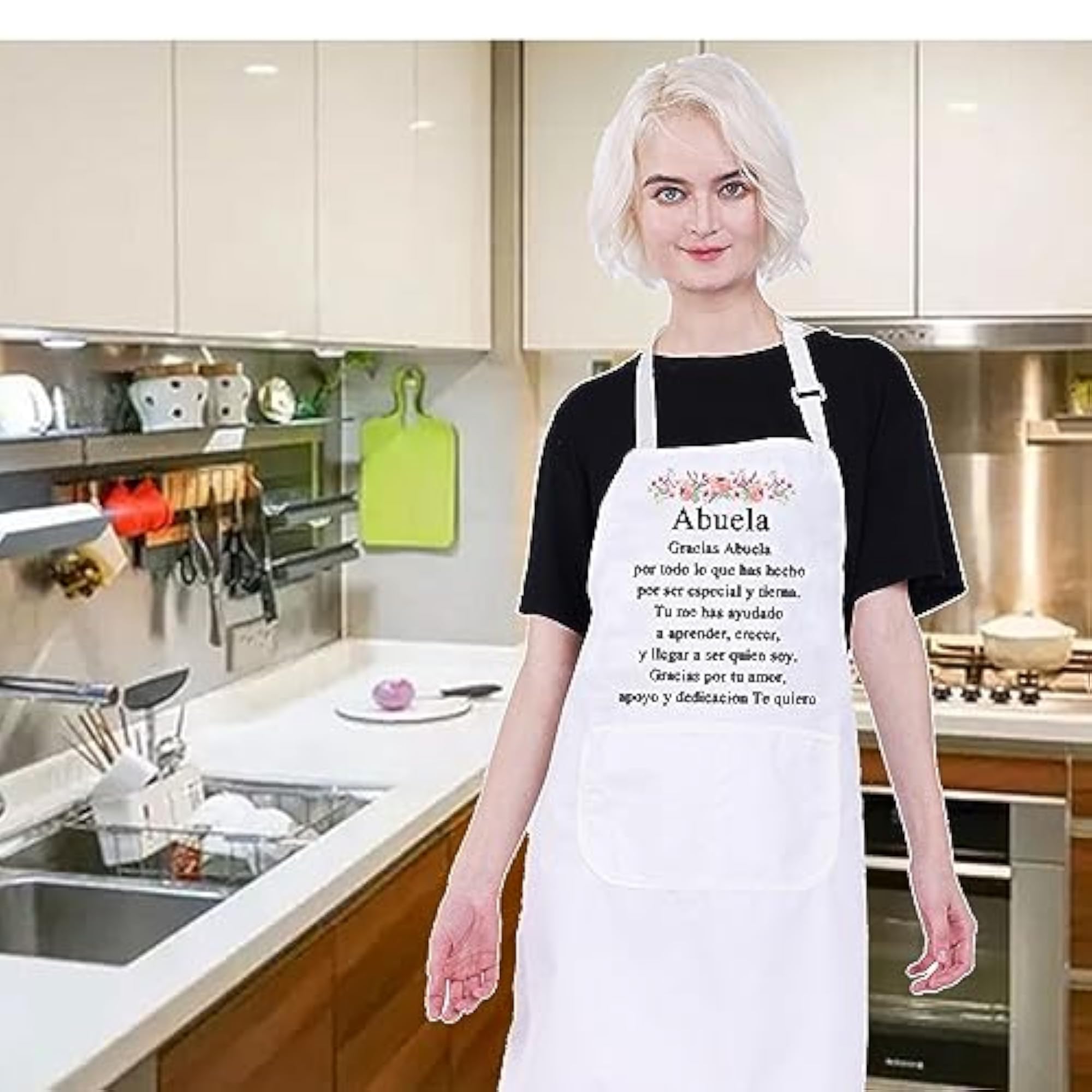 Gracias Abuela Apron With Pockets, Kitchen Gift