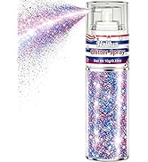 Red White Blue Glitter Spray for Hair and Body, Patriotic Shimmer Spray for 4th of July Independe...