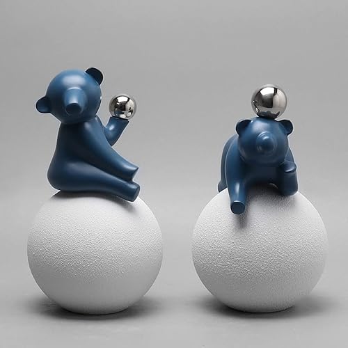 Miniatura 4 de chinese feng shui statue sculpture Modern Simple Blue Permanent Bear Sculpture Decorations Nordic Light Luxurious Live Room Lovely Desktop Porch