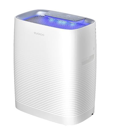CUCKOO C Model Air Purifier | Multi Level Air filtration system | True Hepa 14 Filter, Toxic gas purification, Heavy Dust Cleaning Mode (South Korean Technology) | Cover Area 402.57 sq.ft - White