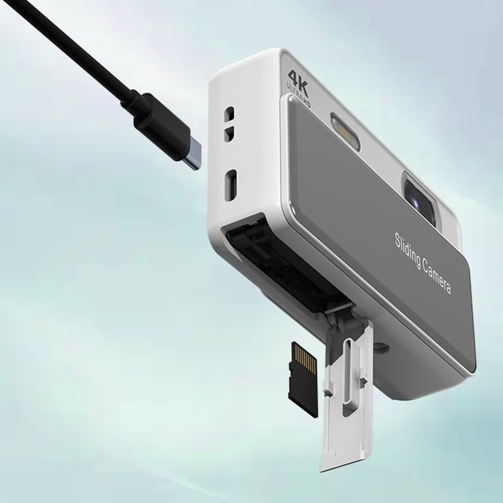 Fotocamera digitale retrò scorrevole 4K 64MP, fotocamera compatta per vlogging con schermo da 2,8", zoom 16X autofocus CCD per adolescenti adulti principianti, 2026 nuovo regalo fotografico portatile