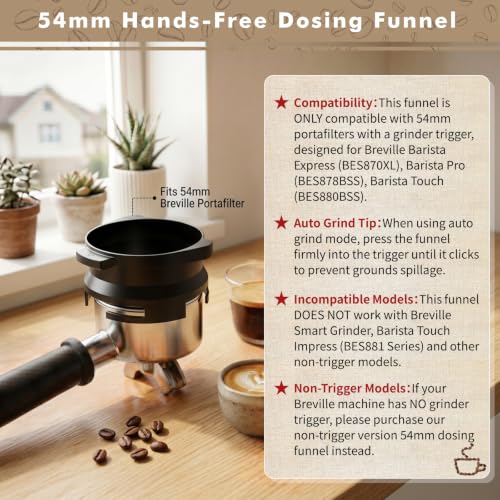 Image of 54mm Dosing Funnel for Breville Espresso Portafilter, Black
