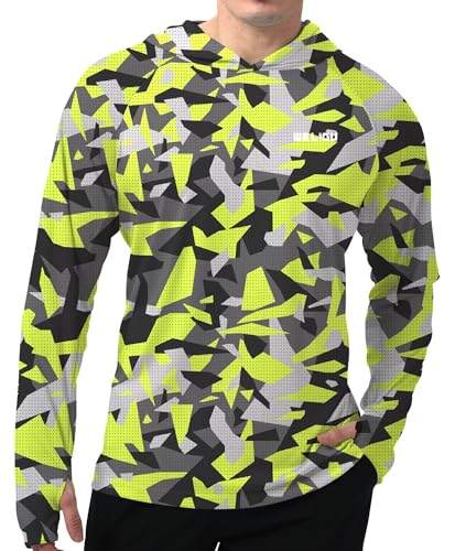 Men's UPF 50+ Sun Protection Hoodie Shirt Long Sleeve SPF Fishing Outdoor UV Hiking Lightweight Shirts