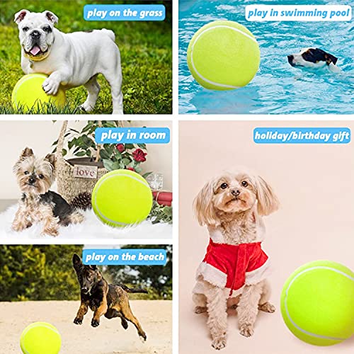 JZK Haustier Hundespielzeug Tennisball 24,1 cm Hund Aufblasbarer Tennisball Spielzeug für große Haustiere Spielzeug Indoor Outdoor Sport Strand