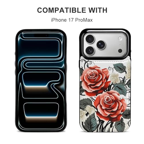 Coque fine iPhone 17抗震 protection motif fleurs et rangement carte
