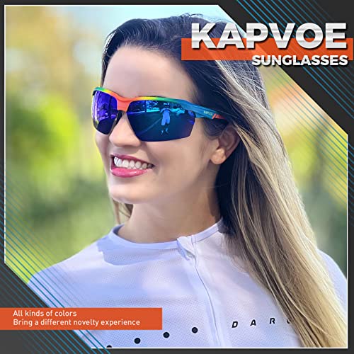KAPVOE Sports Sunglasses Polarized Cycling Glasses Baseball Running Mountain Bike Triathlon Golf MTB for Men Women - K87 - Image 2