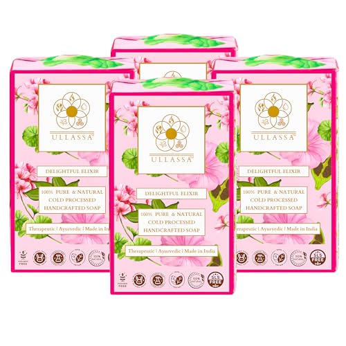 Image of Aromatherapy Tan Removal Soap | Spot-less Complexion, Moisturizing Natural Bathing Bar | Rose Geranium & Cardamom | For Women | Face & Body (Pack of 4)