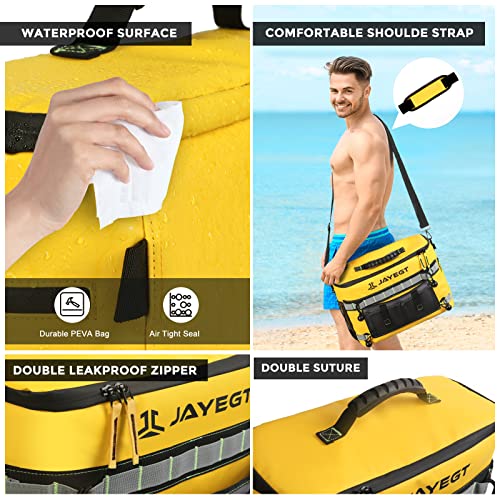 Jayegt Kayak Cooler Behind Seat,Waterproof Seat Back Cooler For Kayaks Fit With Lawn-Chair Style Seats,Kayak Accessories Kayak Cooler Bag, Perfect For Kayaking, Beach, Fishing, Picnics (Yellow) #TOP3