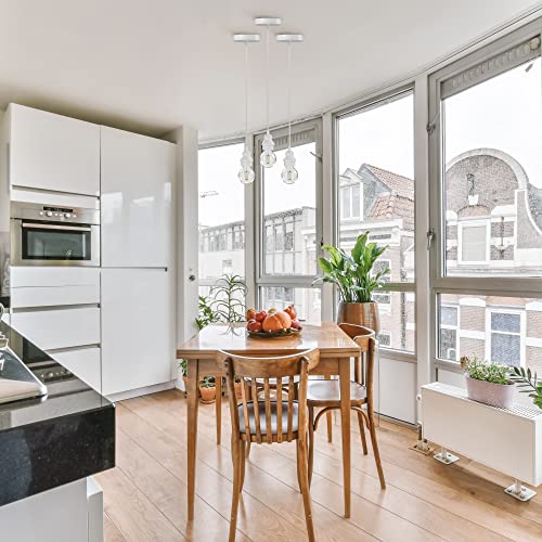 Ella Gancz Diy White Mini Pendant Hanging Light Kit-Use With Or Without Shade (Not Inluded)-Etl Listed Ceramic Lamp E26 E27-Matching Canopy And Adjustable Cord-For Kitchen Island Bar Entry Foyer #TOP3