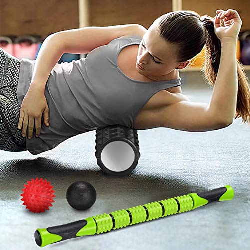 Image of Bodylastics Complete Deep Tissue Body Massaging Kit | Foam Roller Kit, Resistance Hip Loop Bands