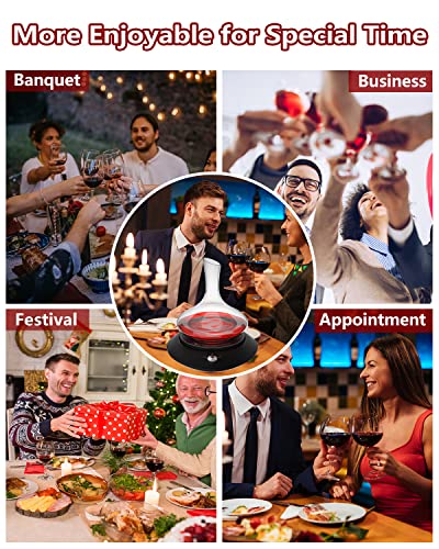 Electric Wine Decanter, Smart Wine Aerator, Automatic Rotating Red Wine Breather, Stepless Speed Change Wine Carafe Shaker, Wine Accessories Christmas Birthday Wedding Gift For Wine Lovers (Base Only) #TOP6