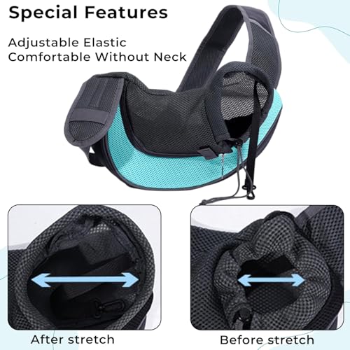 Image of Kraptick Pet Sling Carrier, Pet Carrier Bag for Shitzu Puppy, Cat, Rabbit with Comfortable Adjustable Pouch Single Shoulder Carry Tote Handbag for Pets (Large, Sky Blue)