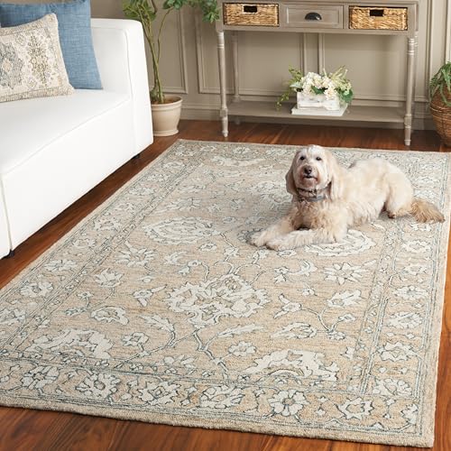 Tapete decorativo 6x9 beige e ivoire de lana miniatura 2