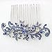 Faship Gorgeous Blue Crystal Floral Hair Comb