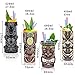 Tiki Mugs Cocktail Set of 4 - Large Tumblers Ceramic Hawaiian Luau Party Mugs Drinkware, Cute Exotic Cocktail Glasses, Tiki Bar Professional Hawaiian Party Barware, TKSET0005…