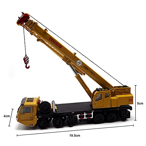 Emart Tipmant Kids Alloy Die-Cast Model Toy Engineering Heavy Crane Truck Vehicle Car Simulation Miniature 1:55 Yellow Gift #TOP3