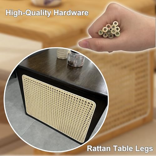 Table basse japonaise bois massif rotin pliable petit espace table basse basse