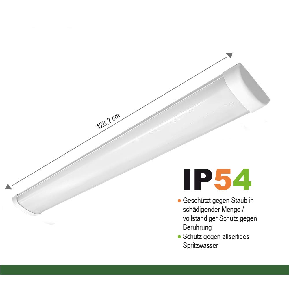 Feuchtraumleuchte 120cm, 2-flammig, 3000K, 15,6W 2300lm