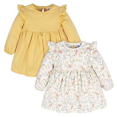 Image of Gerber Baby Girls' Toddler 2-Pack Long Sleeve Dresses