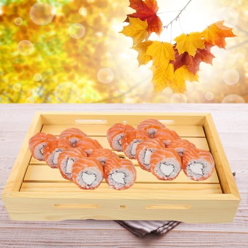 Plato de sushi pequeño de madera natural OSALADI miniatura 6