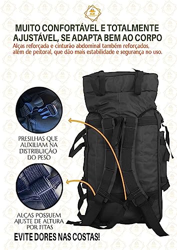 Mochila Grande Capacidade Impermeavel Masculina Trilha Camping Viagem Acampamento Reforçada Cargueir