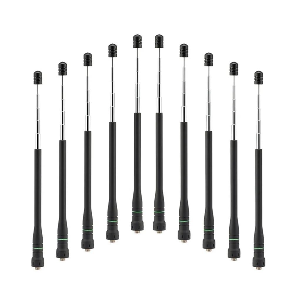10 Uds Abbree AR-775 Antena telescópica SMA Hembra de Alta Ganancia de Doble Banda Apta for Kenwood Apta for BaoFeng UV-5R UV-82 BF-888S Ham Walkie Talkie