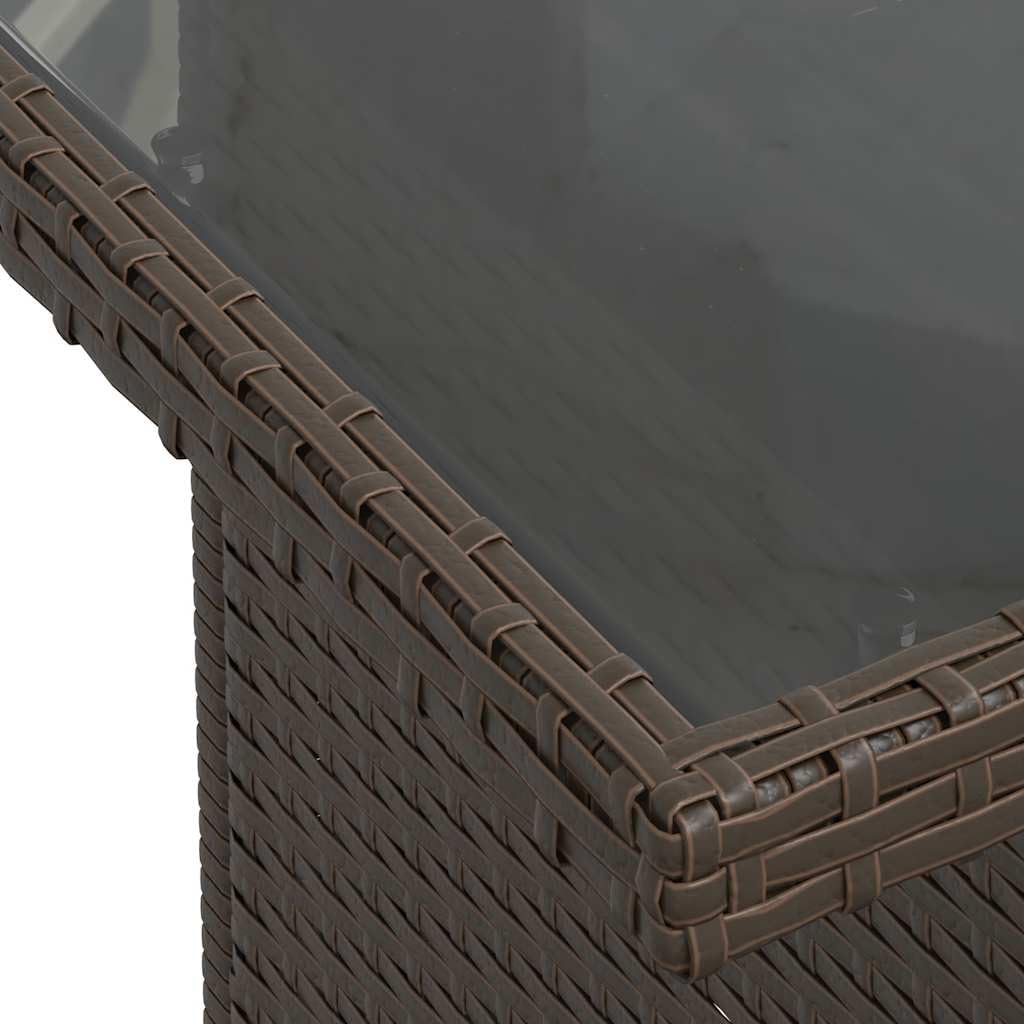 Set Divani da Giardino 7 pz in Polyrattan Marrone con Cuscini per Esterno, Lounge Modulare per Patio, Terrazza e Balcone con Tavolino Regolabile, Resistente agli Agentni Atmosferici