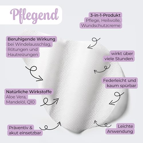 Millis Zaubertücher bei Windeldermatitis Baby, Bekannt aus \Die Höhle der Löwen\, 50 Tücher (2 x 25er) mit Aloe Vera, Mandelöl & Q10 - Pflegt, Schützt & dient als Wundschutz bei gereizter Haut