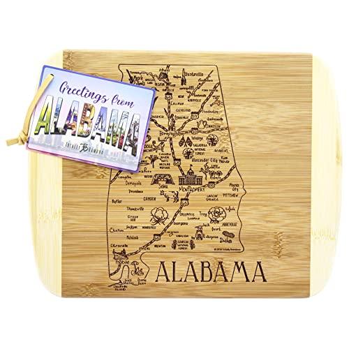Image of Totally Bamboo A Slice of Life Alabama Engraved Map Cutting Board