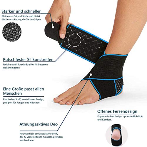 Teylam Sprunggelenkbandage, Einstellbares bandage fußgelenk, Flexible Knöchelbandage, Ultra Dünn...