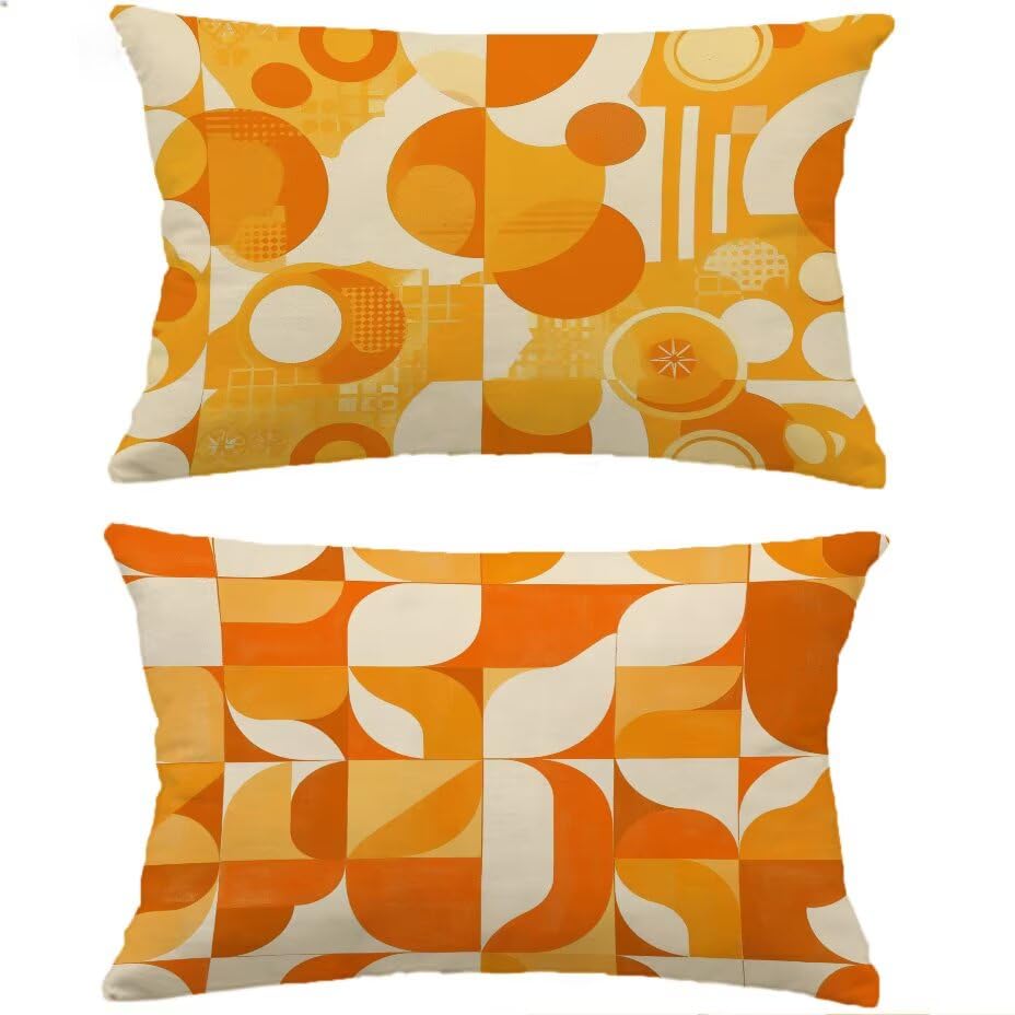 Housse de coussin extérieur anti-pluie 50x70 cm orange pour rénover un canapé