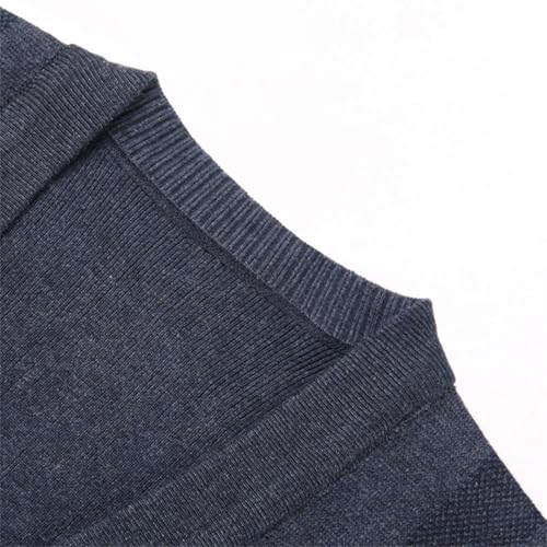 Men Sleeveless Knit Buttons Vest Basic Thick Winter Stripes Vintage Cardigan Sweater Vest2