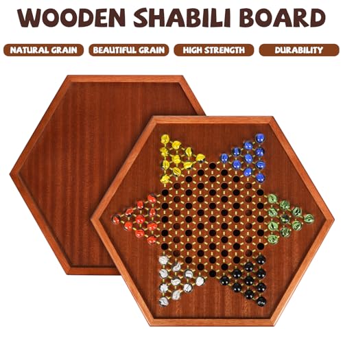 Juego de mesa de Damas Chinas de madera 15 pulgadas miniatura 5