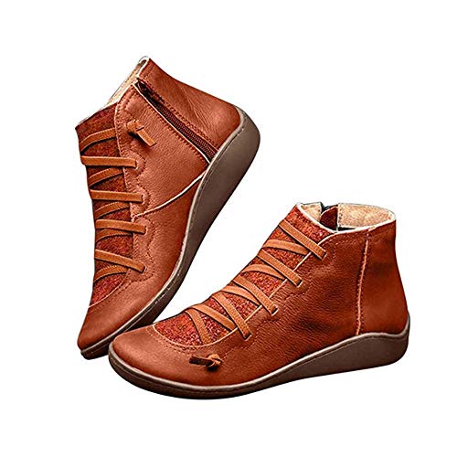 2019 Botas para Mujer, Soporte del Arco, Cómodos Botines de Deslizamiento Plano...