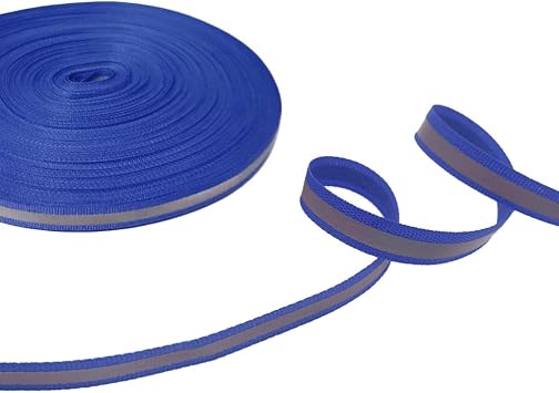 SKYPRO High Visibility Reflective Tape Strip Silver Sew on Safety Fabric Webbing Trim Strip Deco Safety Tape - Royal Blue 10mm x 25meters