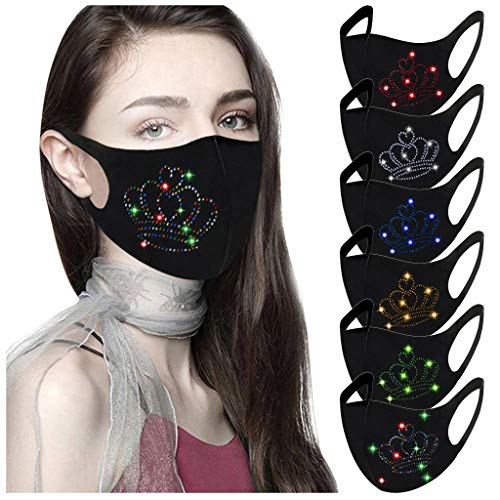 6 Stück Herren Damen Mundschutz Waschbar, Multifunktionstuch Mundschutz Weihnachten Atmungsaktive Bandana, Mund und Nasenschutz 2519 (B)