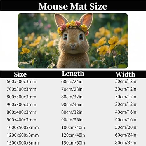 Tapis souris lapin sous main bureau imperméable et antidérapant PC - 7