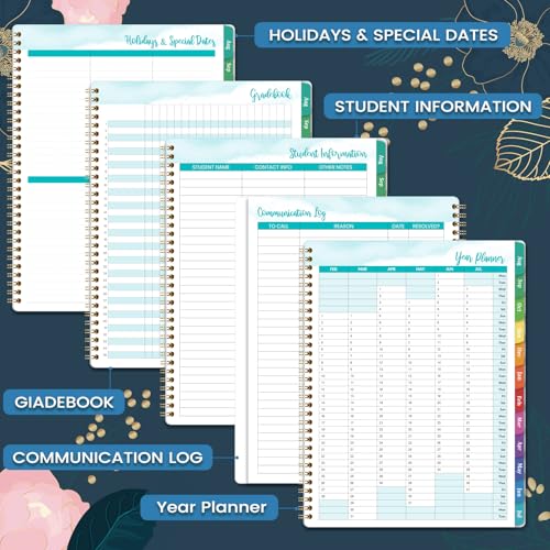 Teacher Planner 2026-2027 - Teacher Lesson Planner, JULY 2026 - JUNE 2027, 8.5" x 11", Weekly & Monthly calendar 2026-2027 Academic Year, Colorful Tabs, Pocket, Quotes, Holidays - Image 5