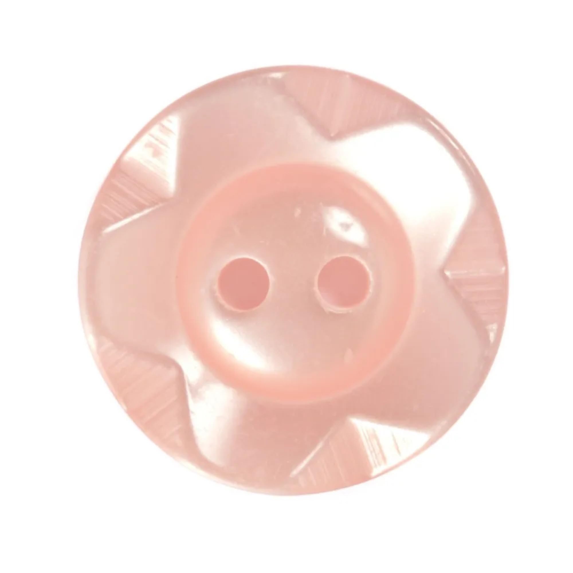 Fruit Gum Baby Buttons, 2 Hole Dished Polyester Buttons, Pale Pink 11mm (18L), 10 Buttons per Pack