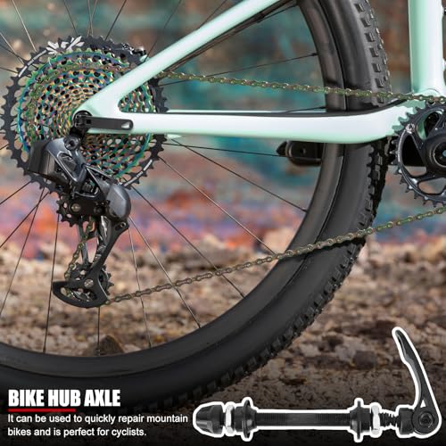 EVTSCAN Bike Hub Axle, Quick Release Skewer Front Rear Bicycle Axle Wheel Hub 108/145mm Fit for Road Bike, Mountain Bike, MTB, BMX