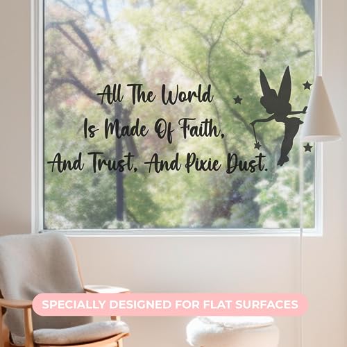 All The World Is Made Of Faith And Trust And Pixie Dust Wall Decor I Peter Pan Wall Decal L Baby Room Decor I Nursery Wall Decal For Baby Boy & Girl Decoration I Stickers For Kids I Multiple Options For Customization #TOP2