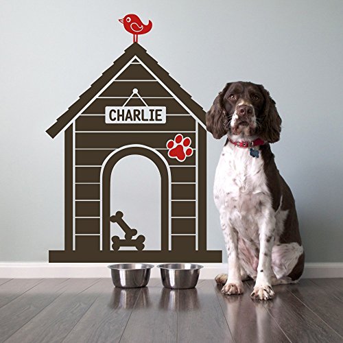 WallsUp Vinilo Adhesivo Personalizado Nombre Pared para Pared de casa de Perro Mascota Pared Vinilo de Pared Graphic Póster Mural de Home Art Decor, Vinilo, A, 39" hx28 w