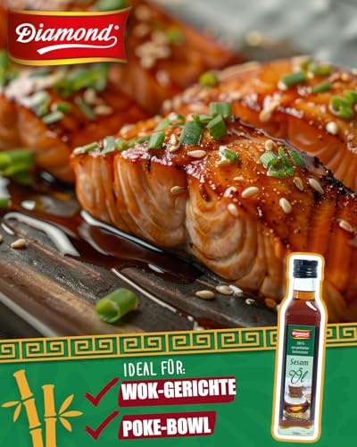 DIAMOND Sesamöl, aus 100% gerösteten Sesamsamen, ein kulinarischer Genuss mit nussigem Aroma - 1 x 250 ml