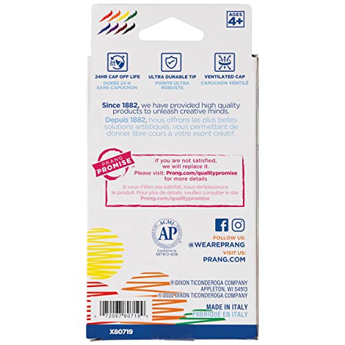 Prang Classic Art Markers, Fine Tip, Assorted Colors, 8 Count #TOP1