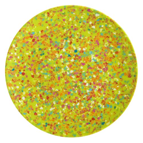 Zak Designs Confetti 9-inch Plastic Salad Plates, Kiwi, 6 piece set